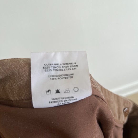 Brown Frank & Oak linen/tencel blend trousers - Picture 4 of 4